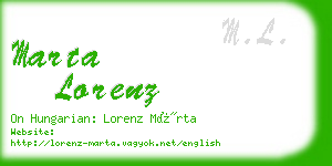 marta lorenz business card